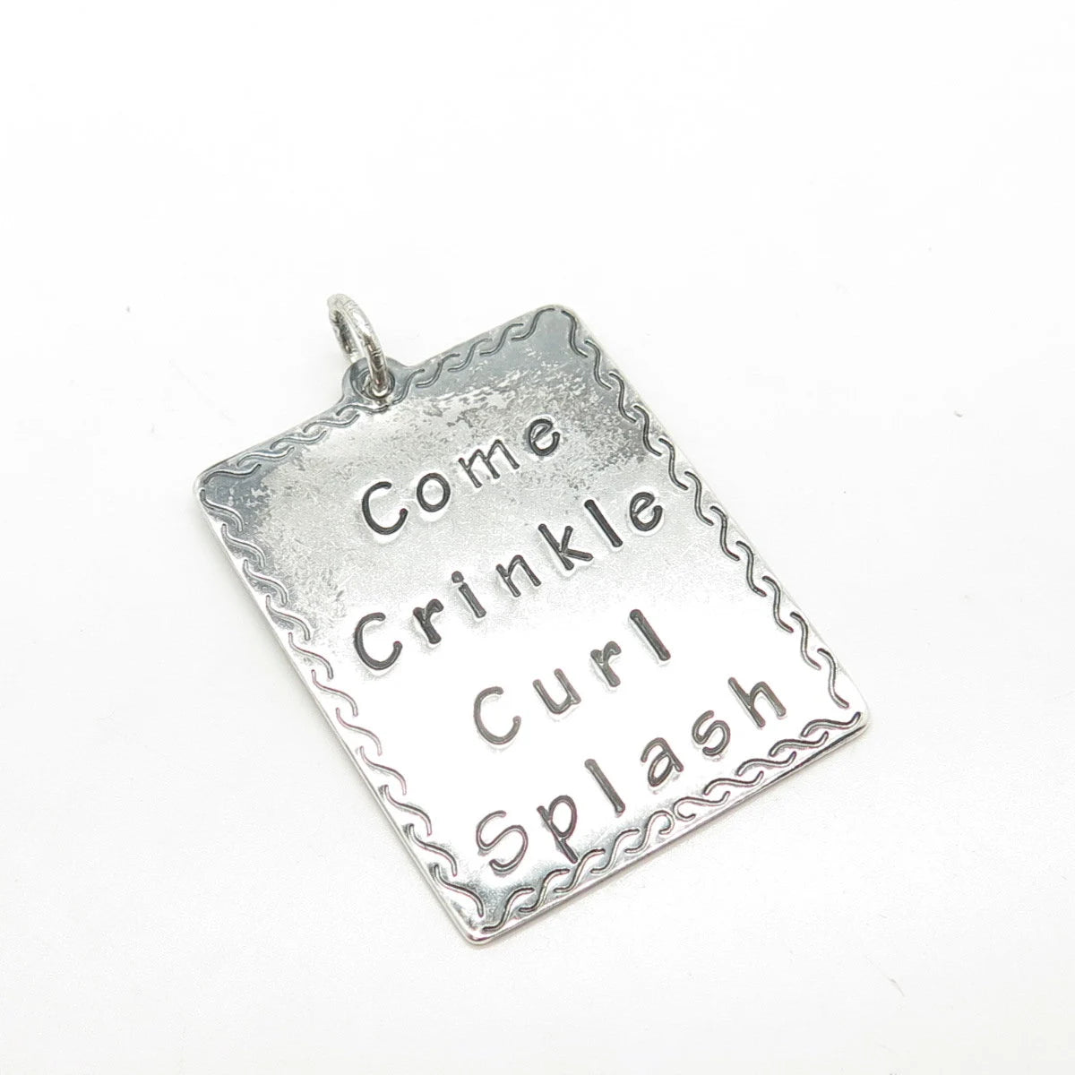 925 Sterling Silver Vintage Brighton Come Crinkle Curl Splash Pendant