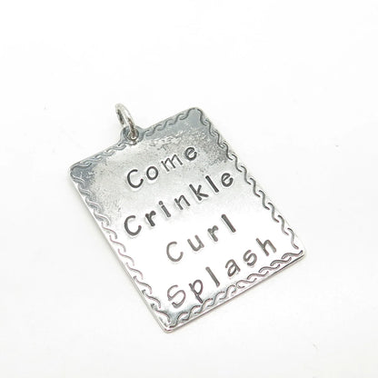 925 Sterling Silver Vintage Brighton Come Crinkle Curl Splash Pendant