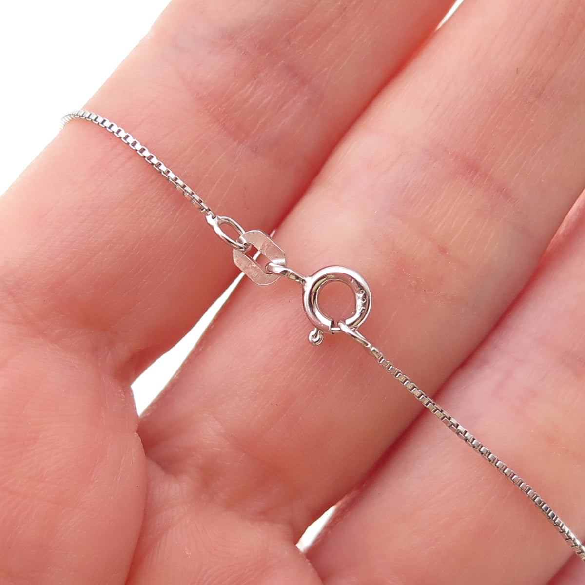 925 Sterling Silver Enamel Sun Face Box Chain Necklace 18"