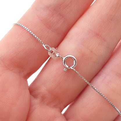 925 Sterling Silver Enamel Sun Face Box Chain Necklace 18"