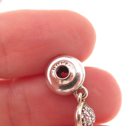 Pandora 925 Sterling Silver C Z Essence Hope Dangle Charm