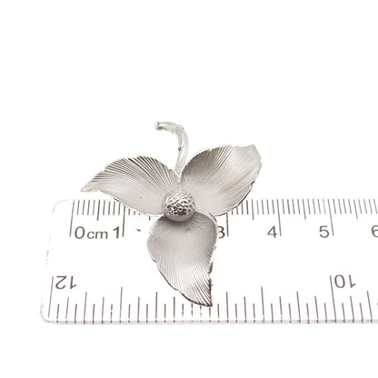 Binder Brothers 925 Sterling Silver Vintage Modernist Flower Pin Brooch