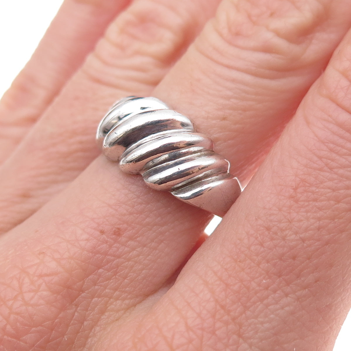 Chapal Zenray 925 Sterling Silver Vintage Modernist Oxidized Ring Size 6.75