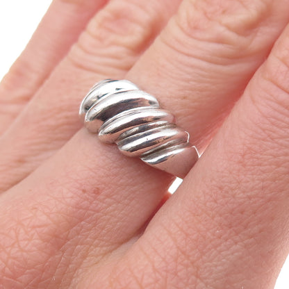 Chapal Zenray 925 Sterling Silver Vintage Modernist Oxidized Ring Size 6.75
