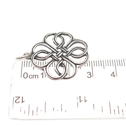 925 Sterling Silver Vintage Celtic Love Knot Oxidized Charm Pendant
