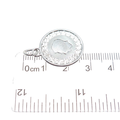 A & Z 925 Sterling Silver Vintage Boy's Face Profile Eternal Curve Charm Pendant
