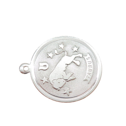 925 Sterling Silver Vintage Taurus Zodiac Sign Charm Pendant
