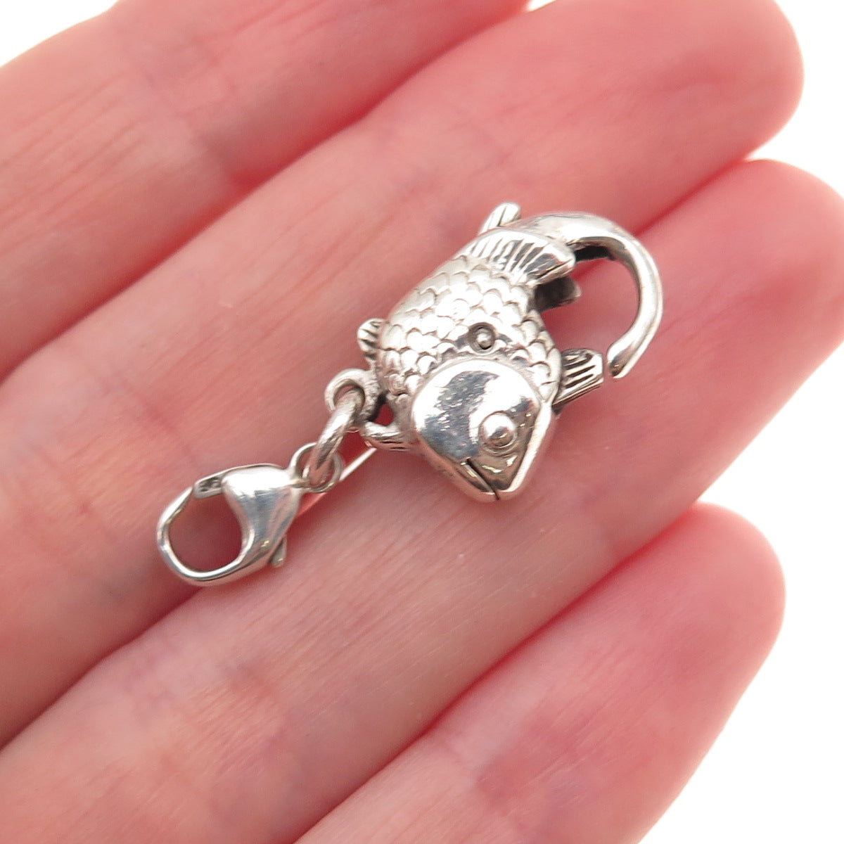 Trollbeads LAA Sterling Silver Vintage Bracelet / Necklace Big Fish Lobster Lock