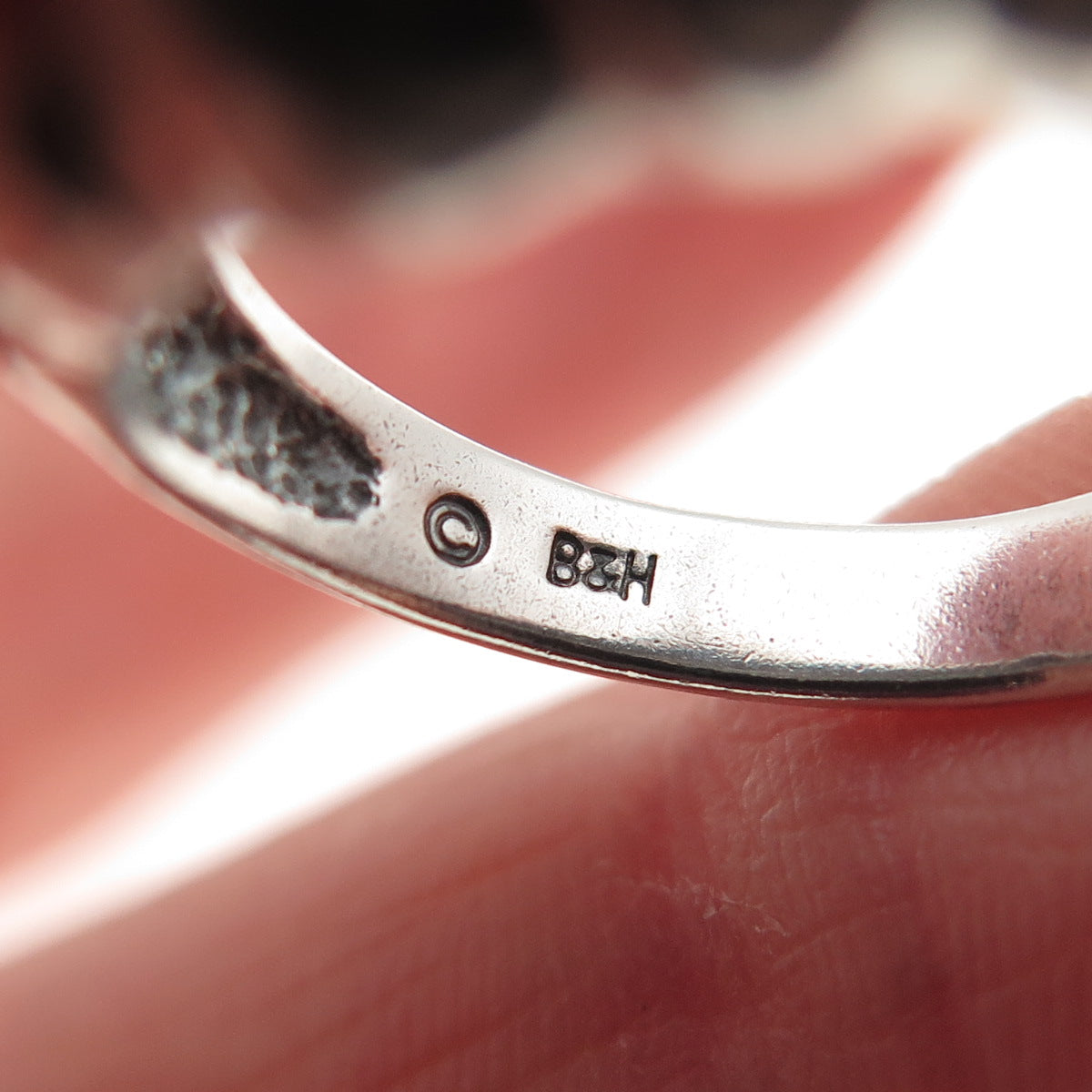 Bagley & Hotchkiss 925 Sterling Silver Vintage Modernist Oxidized Ring Size 5.5