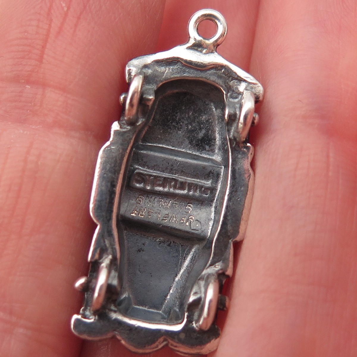 JewelArt 925 Sterling Silver Vintage Convertible Sports Car 3D Charm Pendant