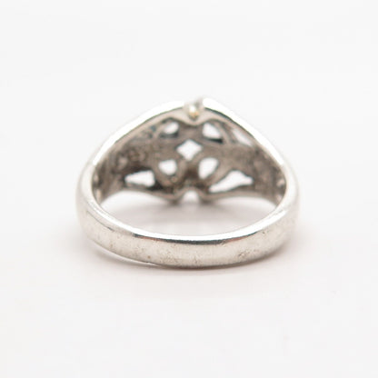 925 Sterling Silver Vintage Celtic Ring Size 6.75