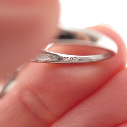 925 Sterling Silver Oval-Cut Blue & Round-Cut White C Z Ring Size 8