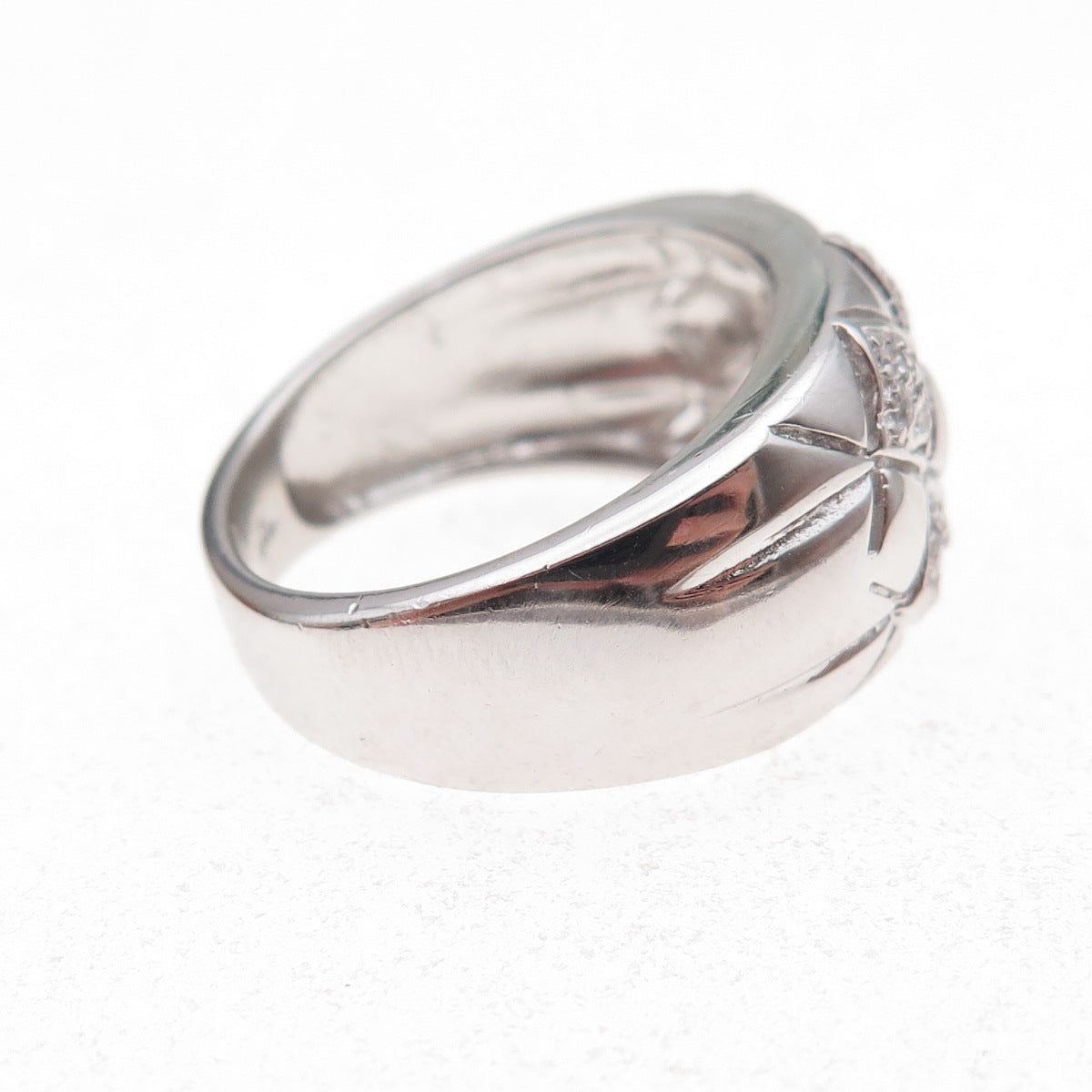 925 Sterling Silver Round-Cut C Z Ring Size 7.25
