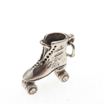 Sunwest 925 Sterling Silver Vintage Roller Skates 3D Mini Charm Pendant