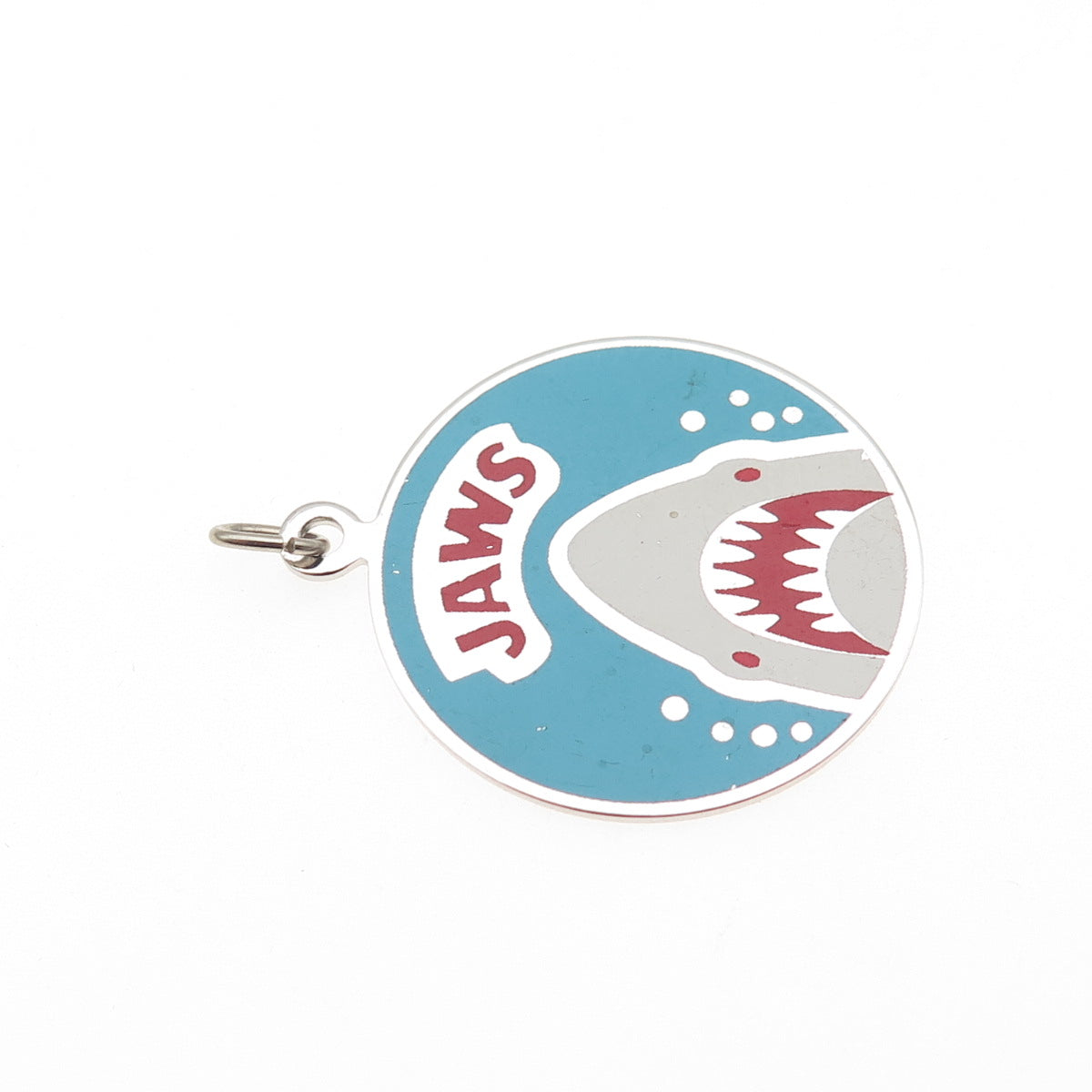 925 Sterling Silver Vintage Enamel Jaws Shark Charm Pendant