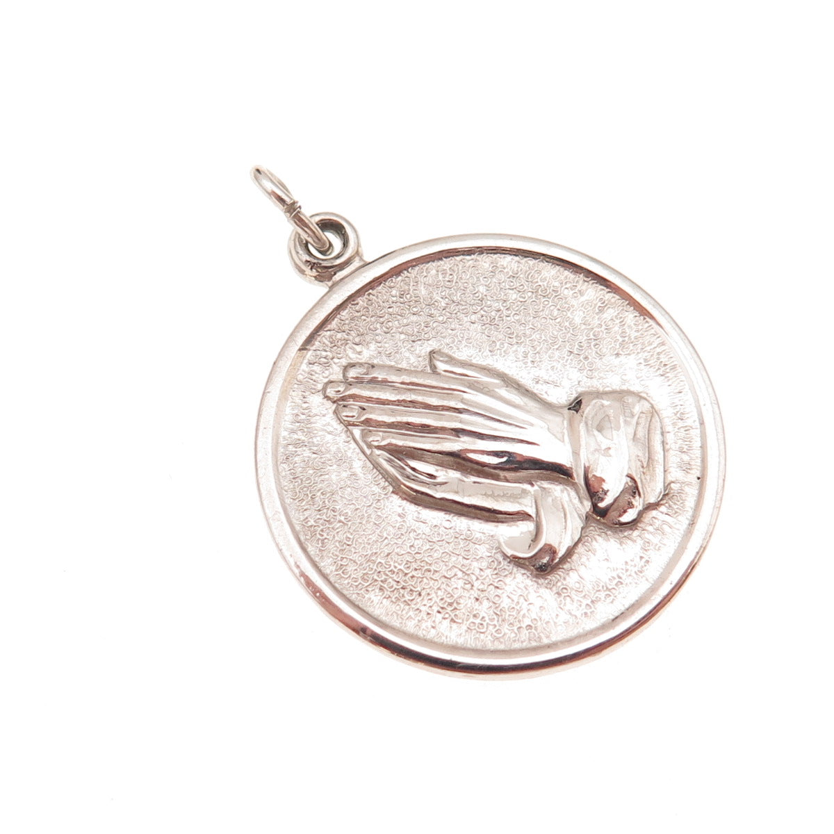 925 Sterling Silver Vintage Prayer Hands Religious Charm Pendant