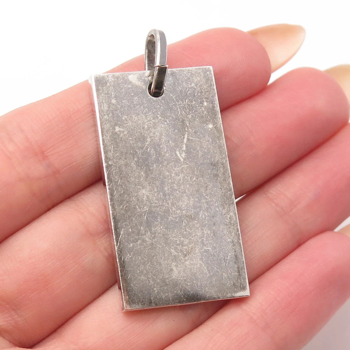 925 Sterling Silver Vintage A & AJ London Jubilee Ingot Bar Pendant