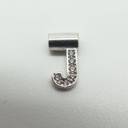 NOMINATION Italy 925 Sterling Silver C Z Letter "J" SeiMia Pendant