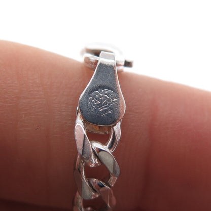 925 Sterling Silver Vintage Italy Figaro Chain Necklace 24"