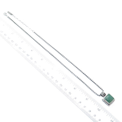 EXEX Claudia Agudelo Sterling Vintage Turquoise Round Box Chain Necklace 16-18"