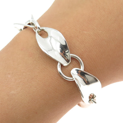 ROBERT LEE MORIS 925 Sterling Silver Vintage Modernist Link Bracelet 7.75"