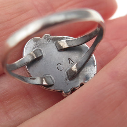 Cecil Ashley Navajo Old Pawn 925 Sterling Silver Vintage MOP Feather Ring Size 8