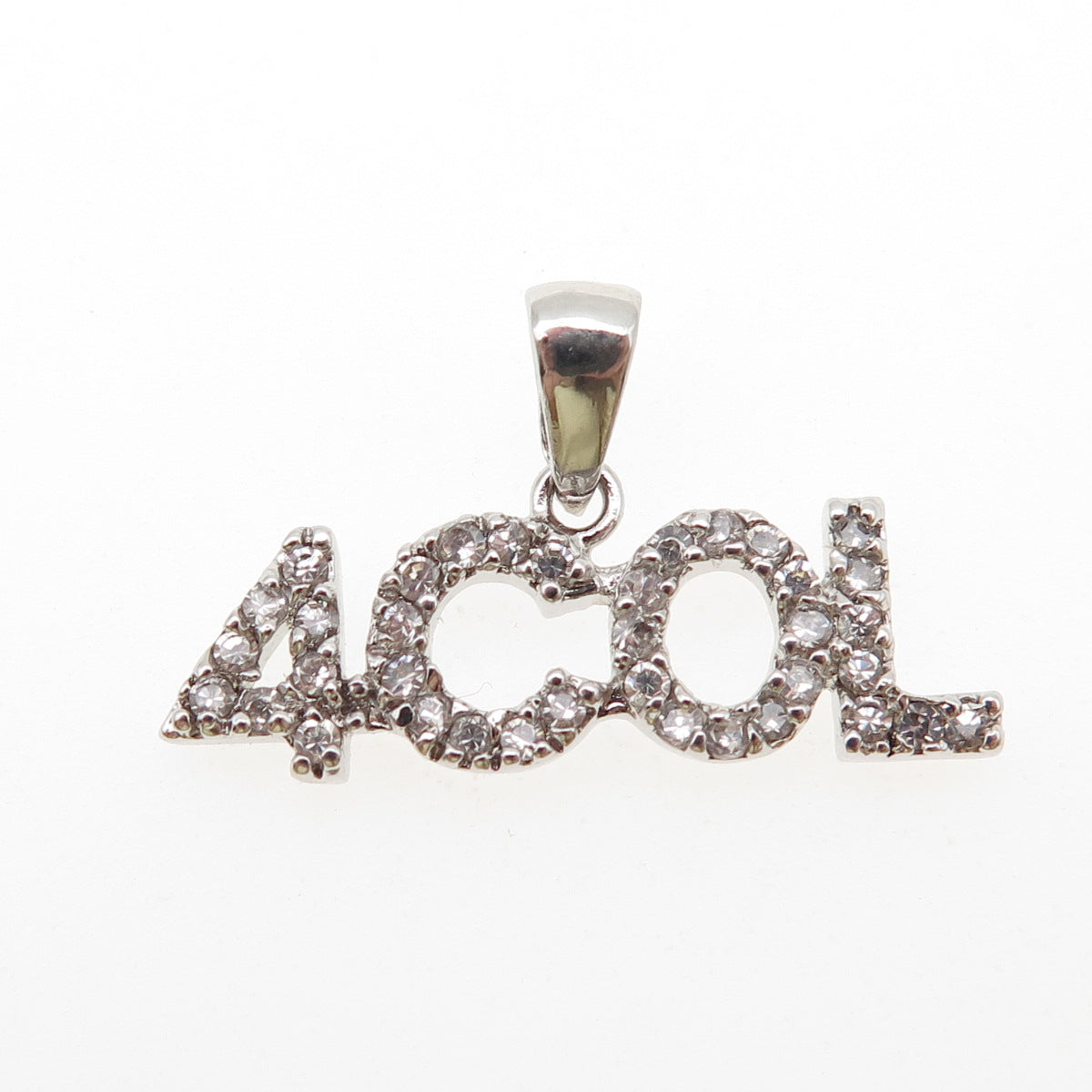 925 Sterling Silver Round-Cut C Z 4COL Charm Pendant