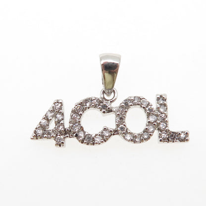 925 Sterling Silver Round-Cut C Z 4COL Charm Pendant