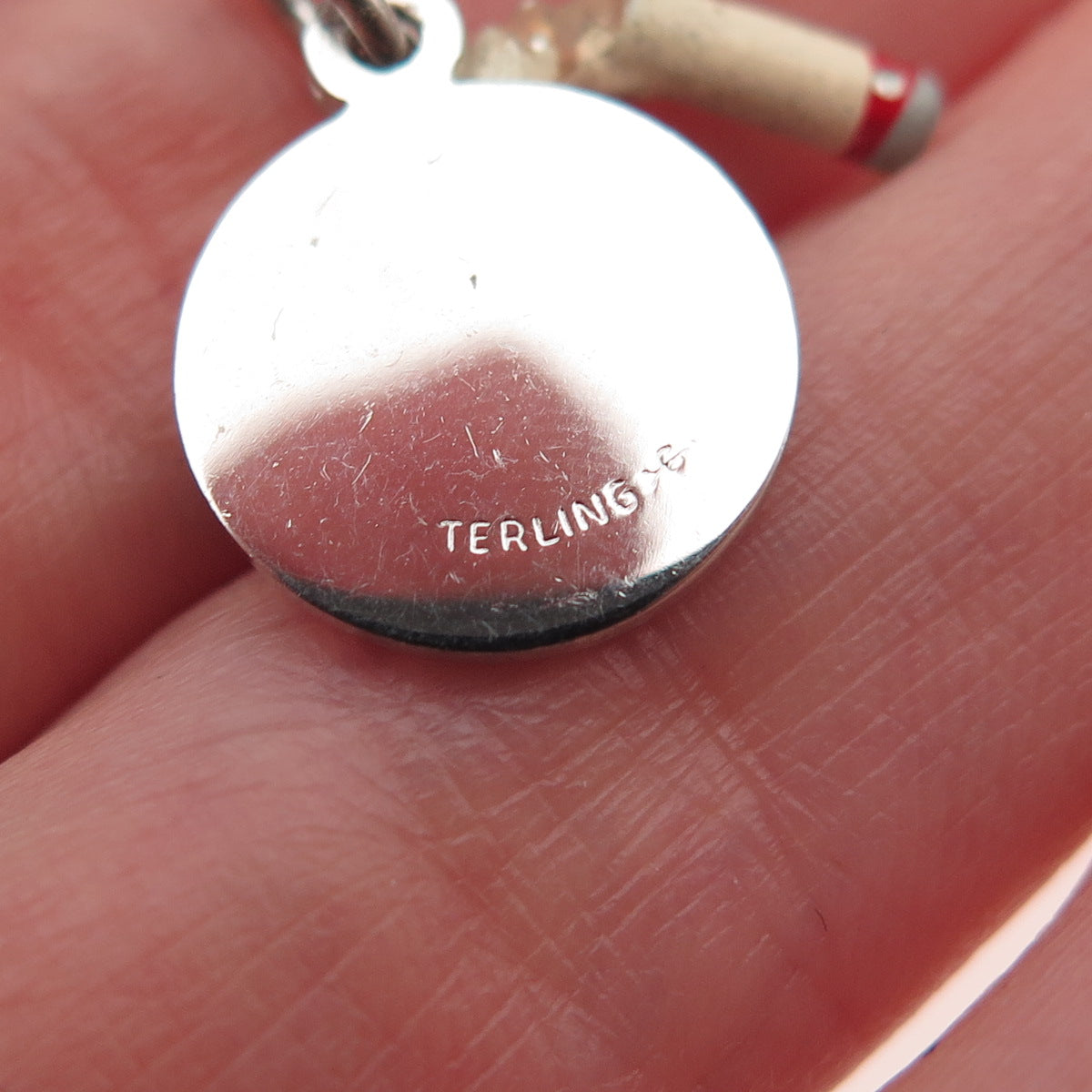 Griffith & Sons Sterling Silver Vintage Enamel I Quit Smoking Mini Charm Pendant