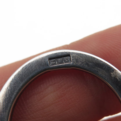 800 Silver Vintage Egyptian Pharaoh Oxidized Key Fob Chain