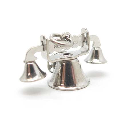 PAYE & BAKER 925 Sterling Silver 2-Tone Antique Art Deco Retro Telephone Pendant