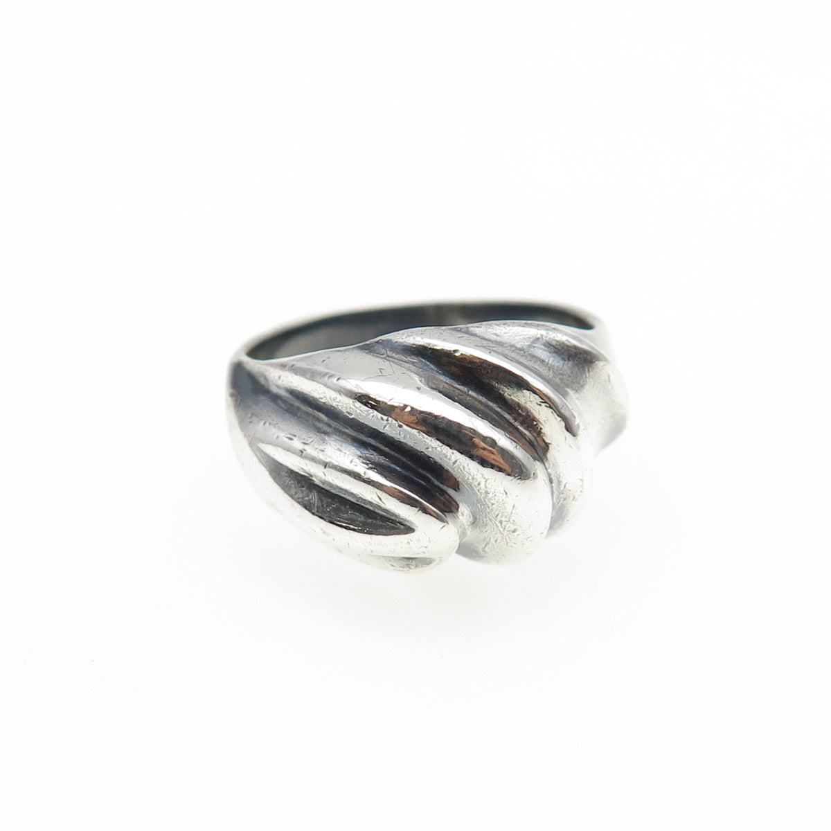 CHAPAL ZENRAY 925 Sterling Silver Vintage Modernist Oxidized Ring Size 5.75