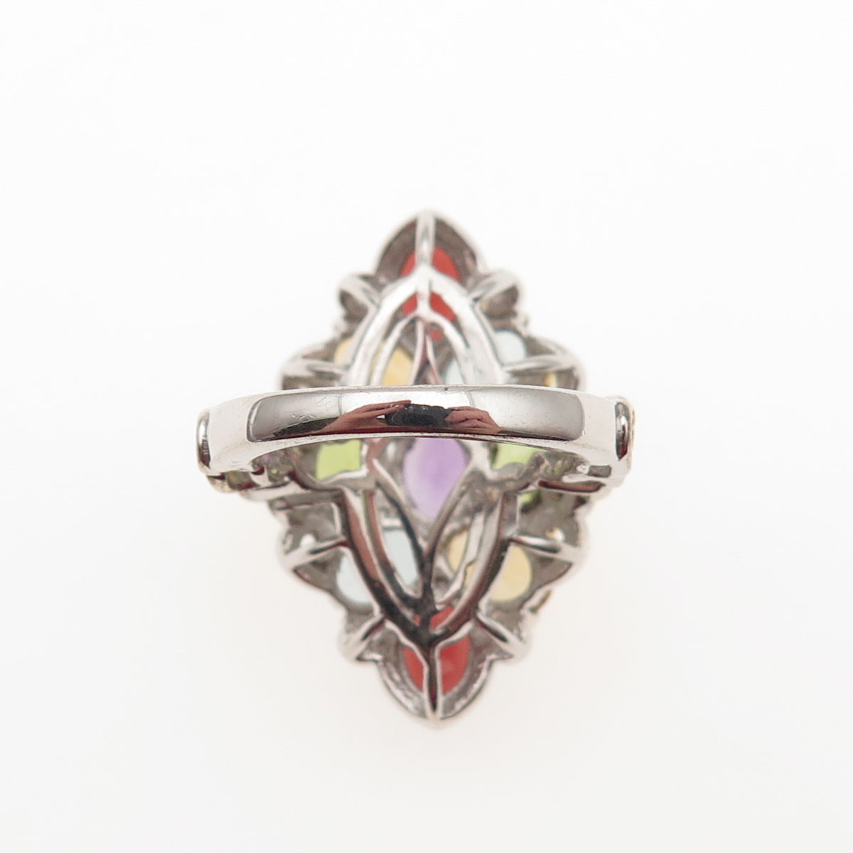 Chuck Clemency 925 Sterling Topaz Amethyst Peridot Garnet Citrine Ring Size 5.25