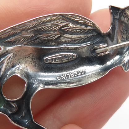 925 Sterling Silver Vintage Parrot Bird Pin Brooch
