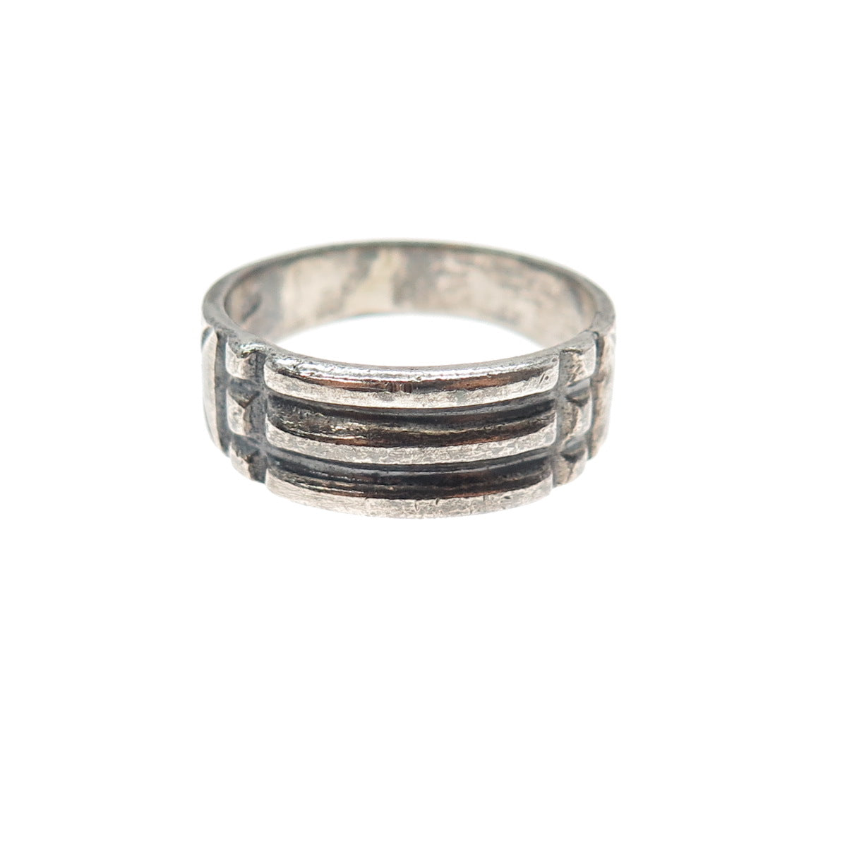 925 Sterling Silver Vintage Atlantis Oxidized Band Ring Size 6.5