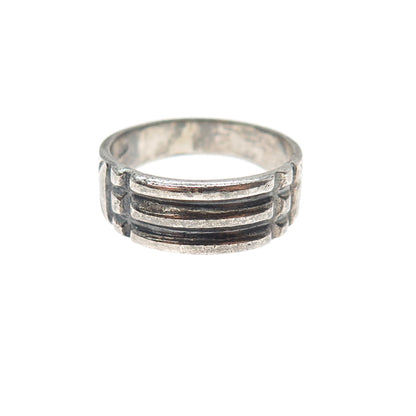 925 Sterling Silver Vintage Atlantis Oxidized Band Ring Size 6.5