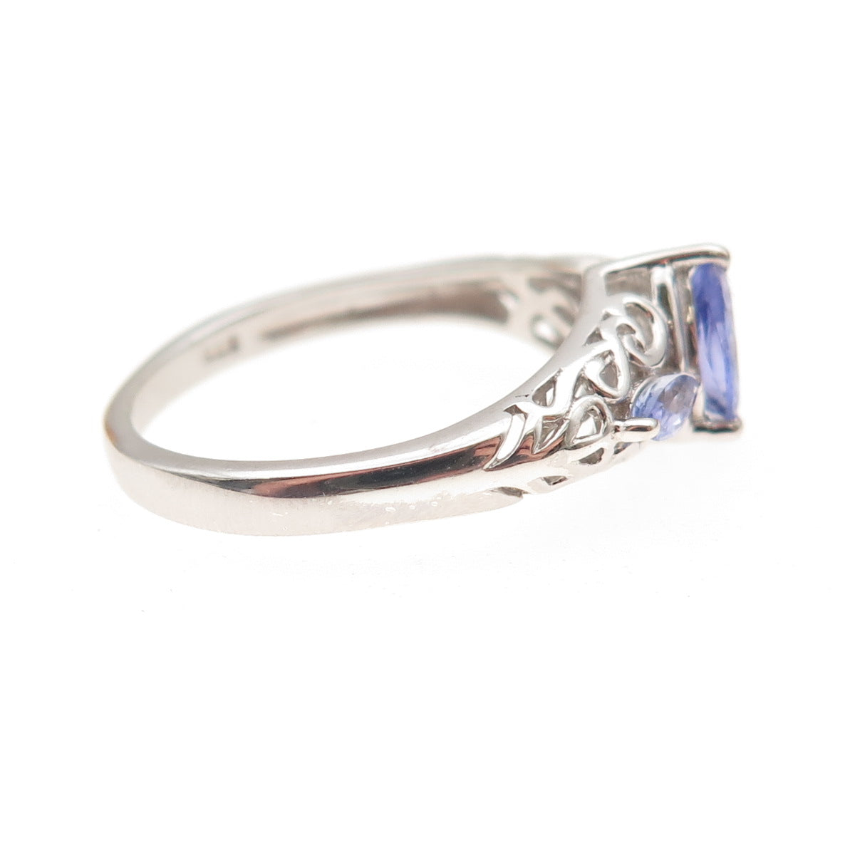 Chuck Clemency Sterling Silver Real Pear & Marquise-Cut Tanzanite Ring Size 8.25