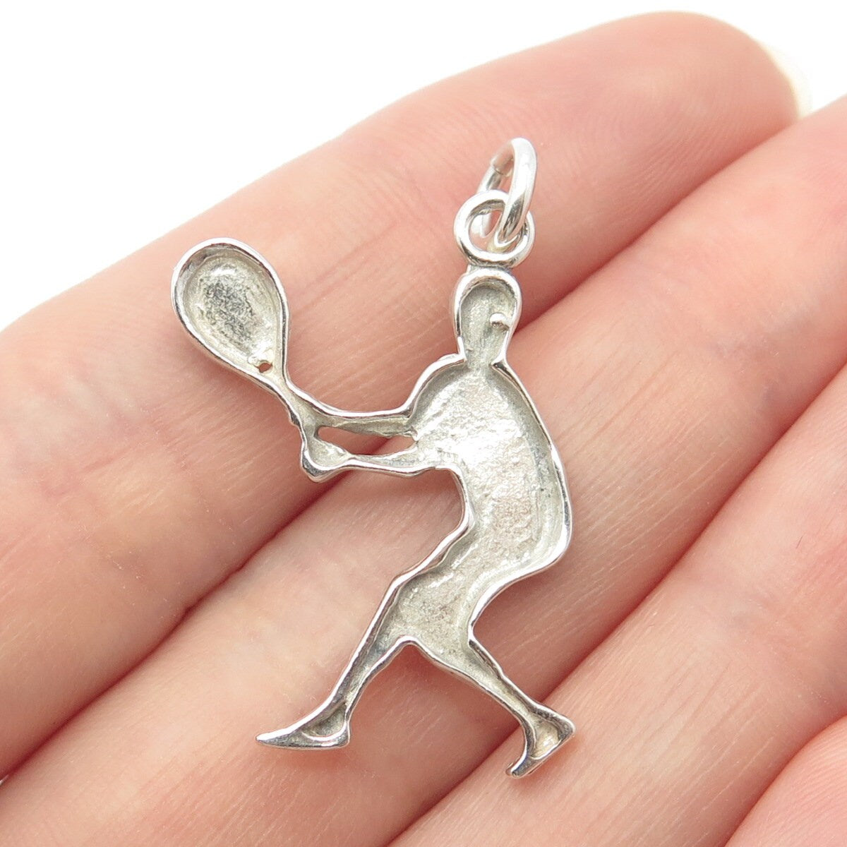 925 Sterling Silver Vintage Mexico Tennis Player Pendant
