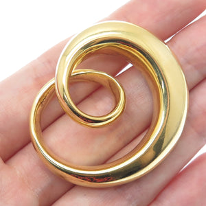 925 Sterling Silver Gold Plated Vintage Twisted Heart Hollow Pendant