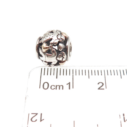 PANDORA 925 Sterling Silver & Gold Family Forever Slide Bead Charm