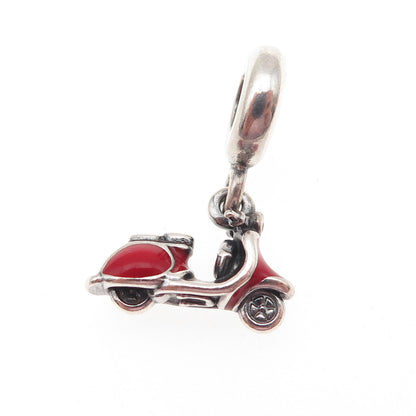PANDORA 925 Sterling Silver Enamel Red Scooter Slide Dangle Charm