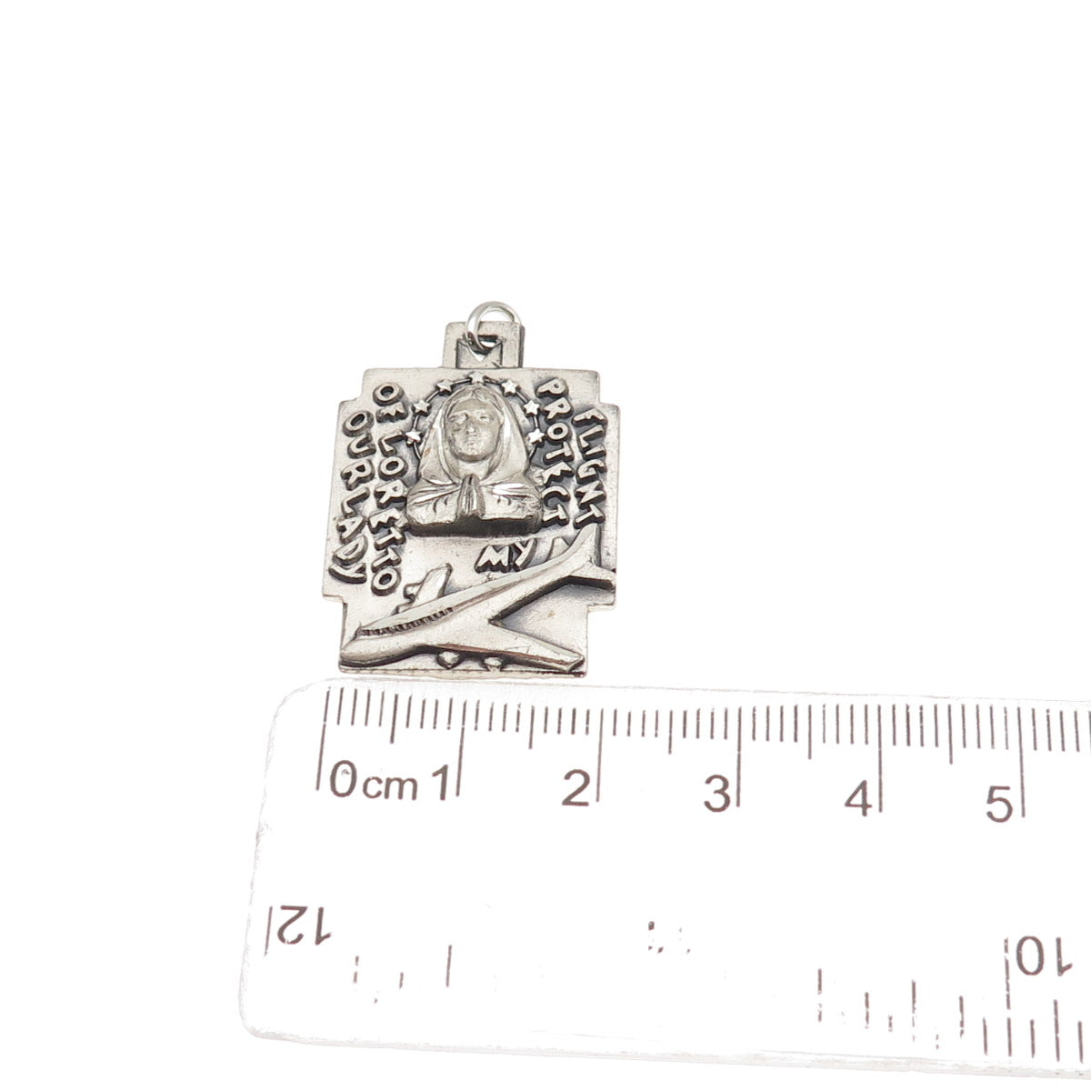 Creed 925 Sterling Silver Antique Art Deco St. Mary & St. Raphael Charm Pendant