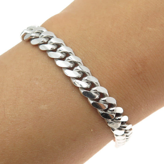 KARIZIA SPA KA-1772 925 Sterling Silver Italy Miami Cuban Link Bracelet 8.75"