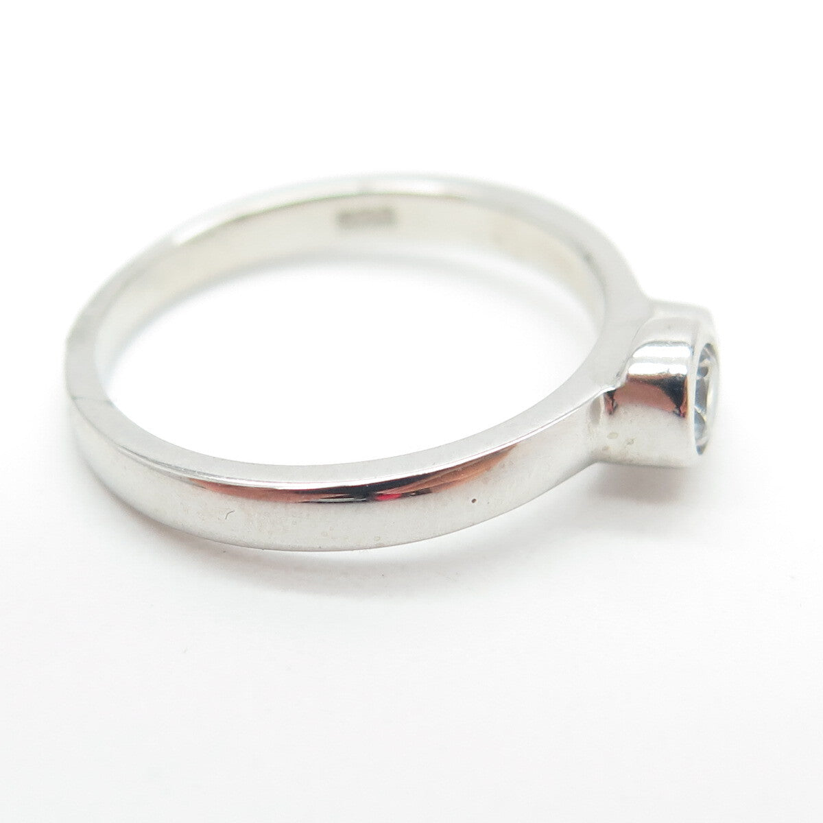 925 Sterling Silver Round-Cut C Z Ring Size 5.75