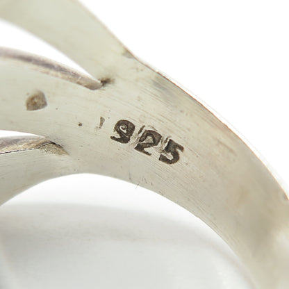 925 Sterling Silver Vintage Mexico Multi-Row Modernist Ring Size 9.25