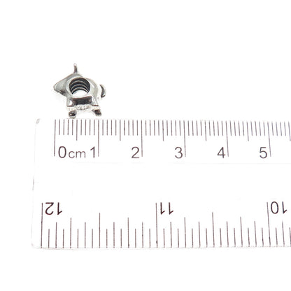 PANDORA 925 Sterling Silver Pig Slide Bead Charm