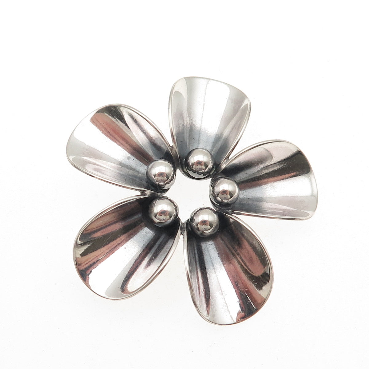 Niels Erik From 925S Sterling Silver Vintage Denmark Modernist Floral Pin Brooch