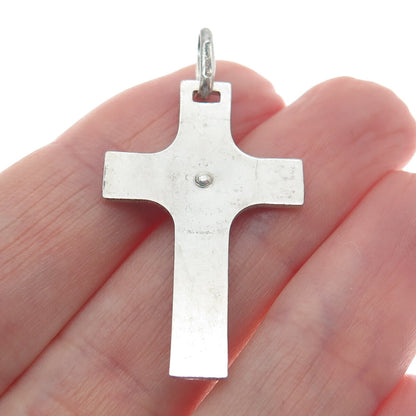 925 Sterling Silver Vintage Italy Crucifix Cross Pendant
