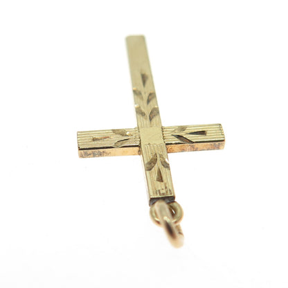 1/20 12K Gold Filled Antique Cross Engraved Pendant