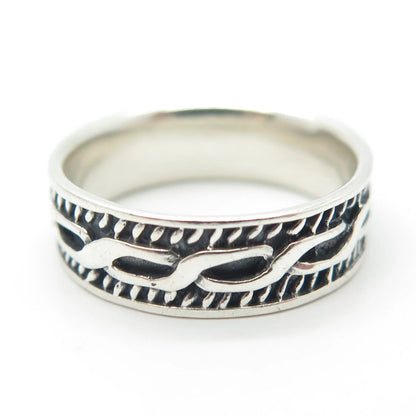 925 Sterling Silver Vintage Braided Band Ring Size 7.25
